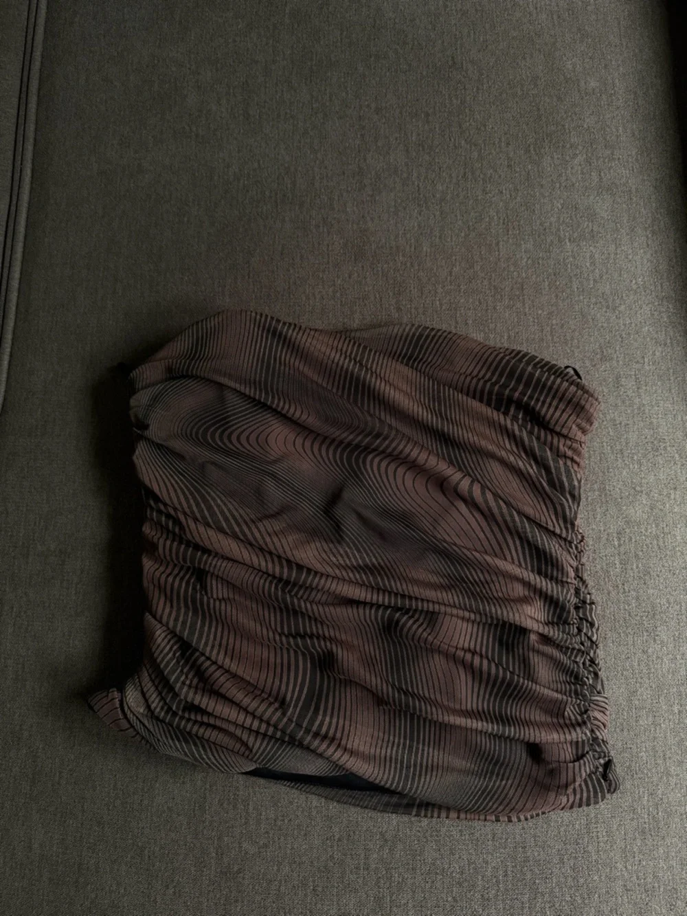 Zara Brown and Black Striped Strapless Top - Picture 1 of 5